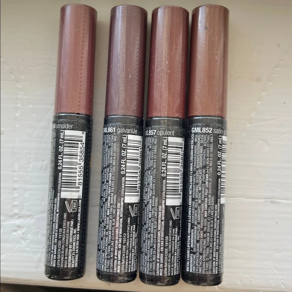 L.A. Girl Metal Liquid Lipstick Bundle, NEW and SEALED!